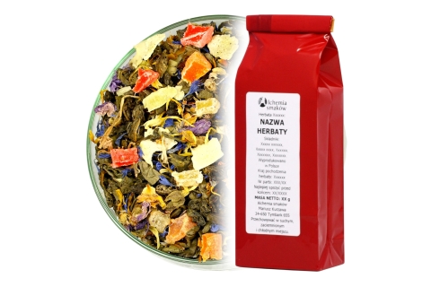 Herbata Zielona Zimowa Ceylon DANCING QUEEN (OT) (50g) ananas kokos bławatek